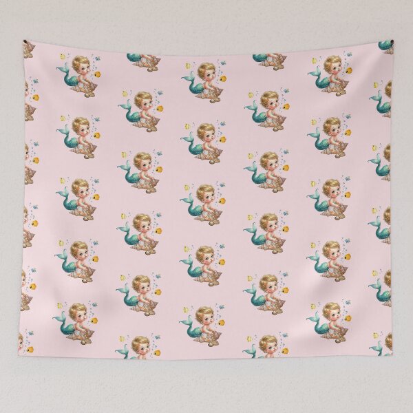Item preview, Baby Mermaids, Ocean Art, Marine Mammals, Sea Mythology, Boho Design designed and sold by classic car craze.