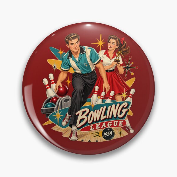 Item preview, Vintage Bowling League 1958 Retro Art Print designed and sold by Normandy Road Heritage™ - Vintage Garage Art.