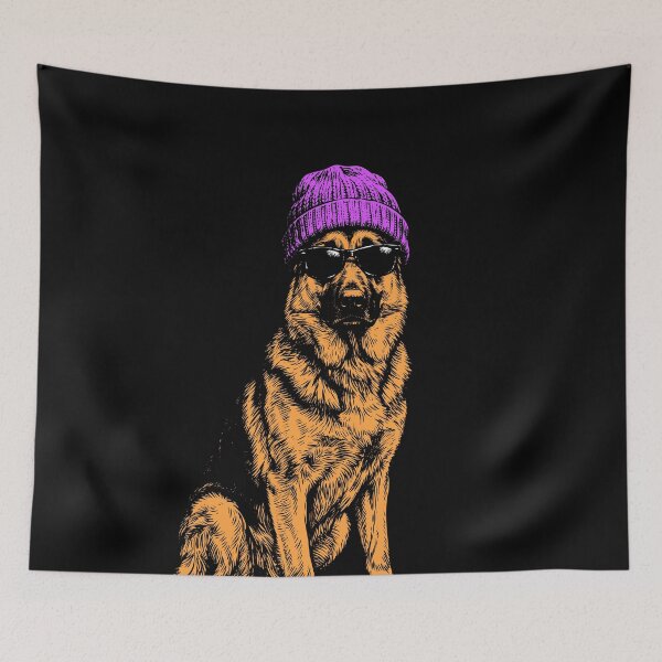 Item preview, German Shepherd With Beanie and Sunglasses designed and sold by MZS Studio.