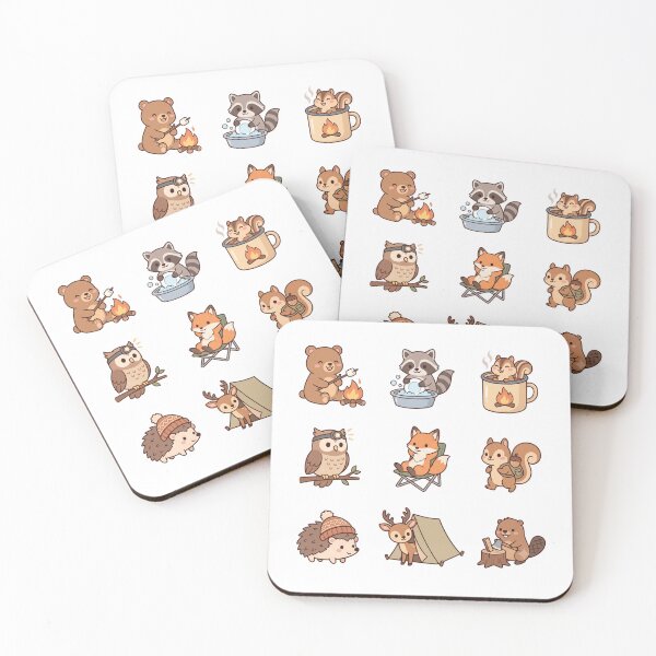 Item preview, Cute Kawaii Forest Animals Camping Woodland Wildlife Chibi Sticker Pack designed and sold by Animer-art1.