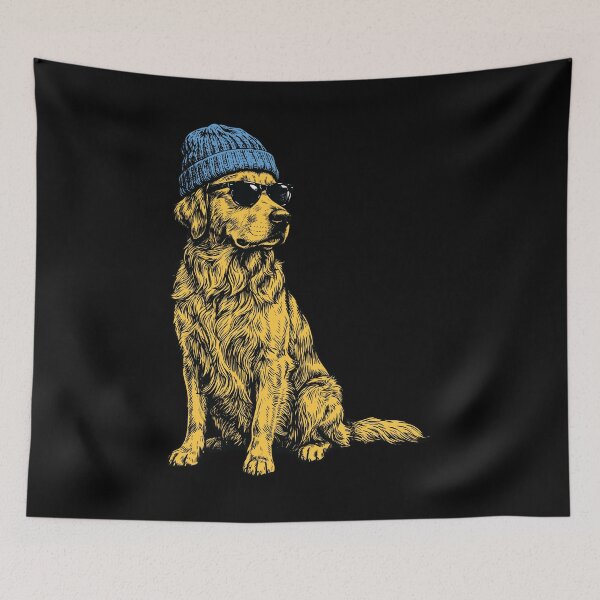 Item preview, Golden Retriever With a Beanie and Sunglasses designed and sold by MZS Studio.