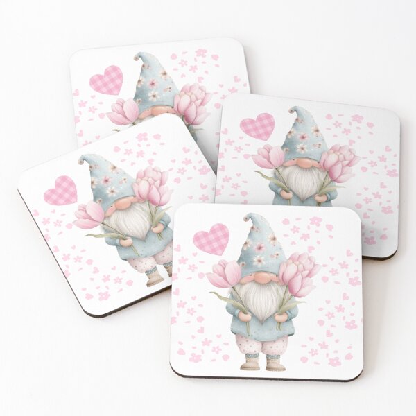 Item preview, Cute Gnome with Tulip and Hearts designed and sold by Tiny Gifts.