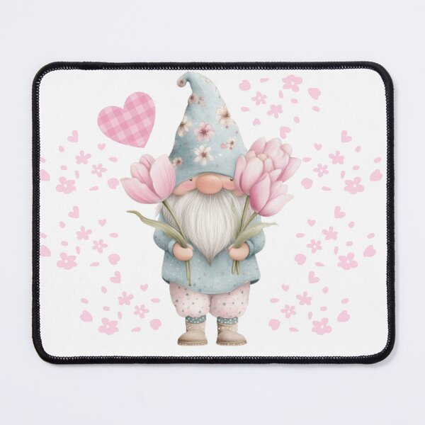 Item preview, Cute Gnome with Tulip and Hearts designed and sold by Tiny Gifts.