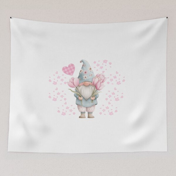 Item preview, Cute Gnome with Tulip and Hearts designed and sold by Tiny Gifts.