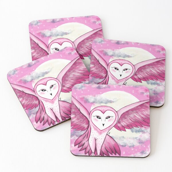 Item preview, Pink hart owl designed and sold by ConfuzRandomly.