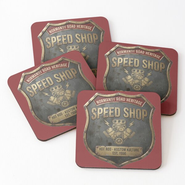 Item preview, Vintage Speed Shop Hot Rod – Kustom Kulture Garage designed and sold by Normandy Road Heritage™ - Vintage Garage Art.