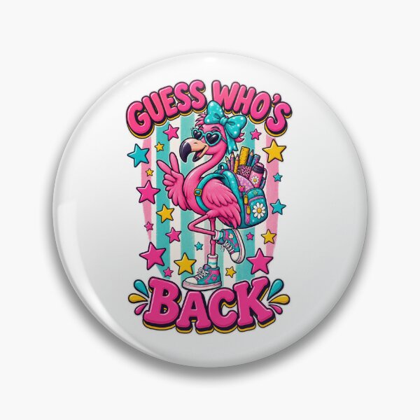 Artikelvorschau, „Wer ist zurück?“ Flamingo-Shirt | Design für Lehrer am ersten Schultag entworfen und verkauft von ChloeCreativeSpace.