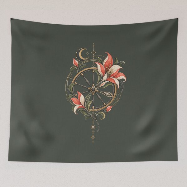 Item preview, Wheel Bloom Geometric Botanical Folk Art designed and sold by StoneOak.