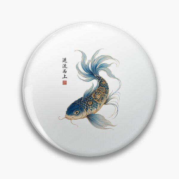 Item preview, Blue Koi Fish Japanese Vintage Art designed and sold by bobcatmarty.