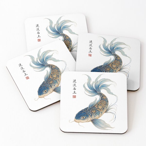Item preview, Blue Koi Fish Japanese Vintage Art designed and sold by bobcatmarty.