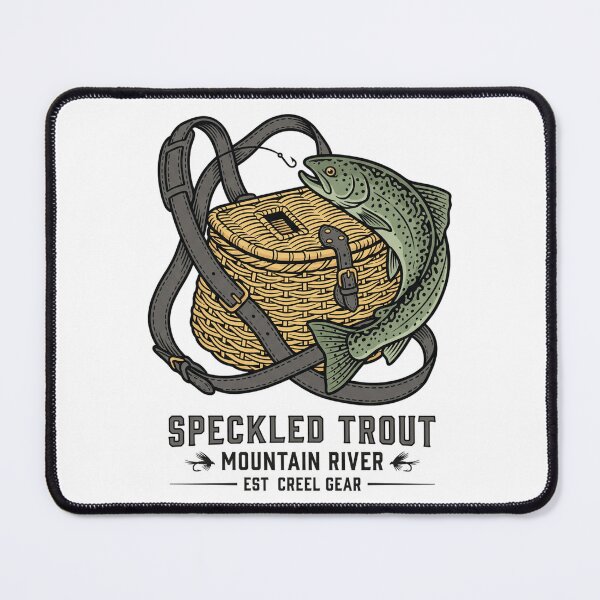 Item preview, Vintage Wicker Fishing Creel Speckled Trout Mountain River Angler Aesthetic designed and sold by Animer-art1.