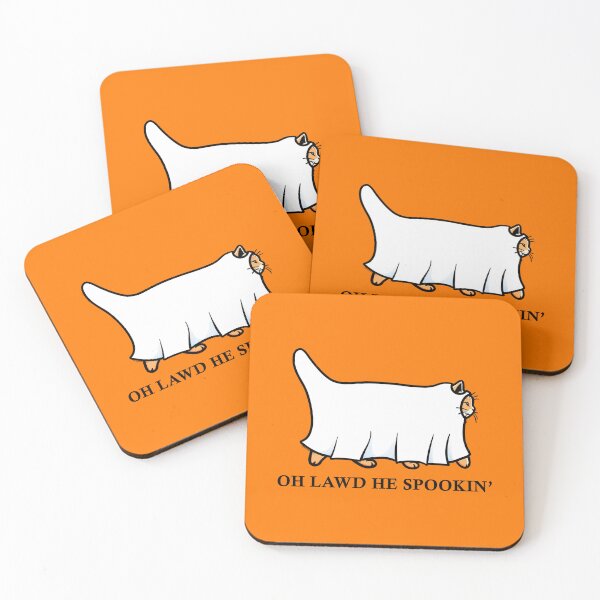 Item preview, Copy of Oh Lawd He Spookin Ginger Cat Black Text designed and sold by KilkennyCat Art.