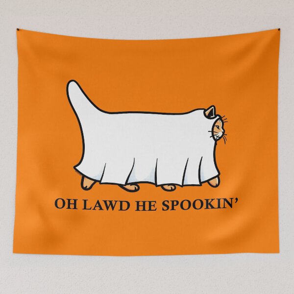 Item preview, Copy of Oh Lawd He Spookin Ginger Cat Black Text designed and sold by KilkennyCat Art.