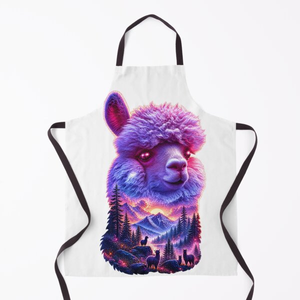 Item preview, Neon Alpaca Mountain Landscape Double Exposure Art  designed and sold by LC&LCPlatform.