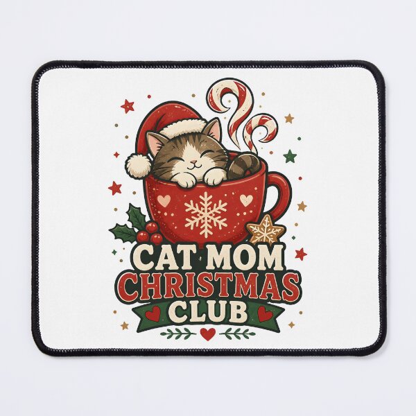 Item preview, Cat Mom Christmas Club Cozy Santa Cat Mug Design designed and sold by KristenosNehk.