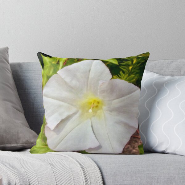 Item preview, White Morning Glory Botanical Canvas Painting designed and sold by Pamela Storch.