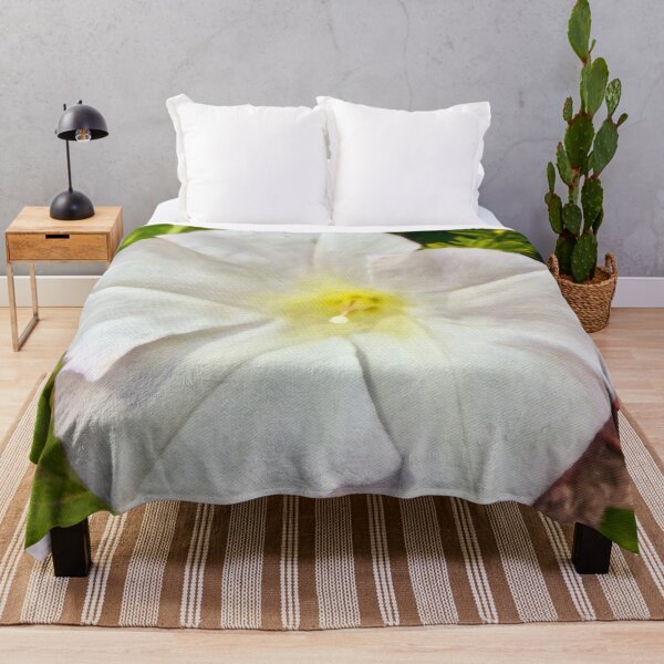 Item preview, White Morning Glory Botanical Canvas Painting designed and sold by Pamela Storch.