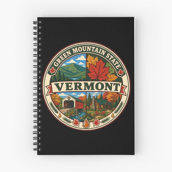Item preview, Vermont Green Mountain State Autumn Vintage Scenic Badge designed and sold by DreamLayerStudio.