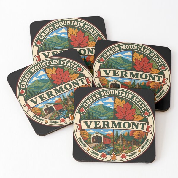 Item preview, Vermont Green Mountain State Autumn Vintage Scenic Badge designed and sold by DreamLayerStudio.