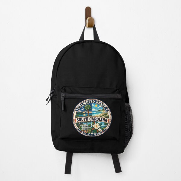 Item preview, South Carolina Palmetto State Coastal Vintage Scenic Badge designed and sold by DreamLayerStudio.