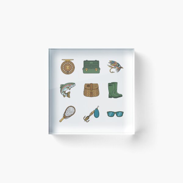 Item preview, Fly Fishing Gear Tackle Box Rainbow Trout Waders Angler Sticker Pack designed and sold by Animer-art1.
