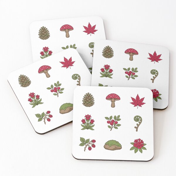 Item preview, Woodland Flora Forest Foraging Botanicals Mushroom Fern Pinecone Sticker Pack designed and sold by Animer-art1.