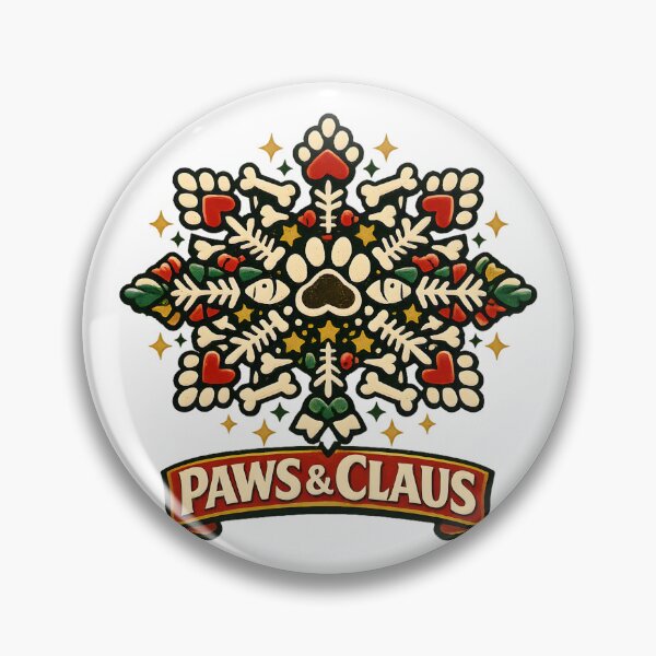 Item preview, Paws & Claus Paw Print Snowflake Holiday Design designed and sold by KristenosNehk.