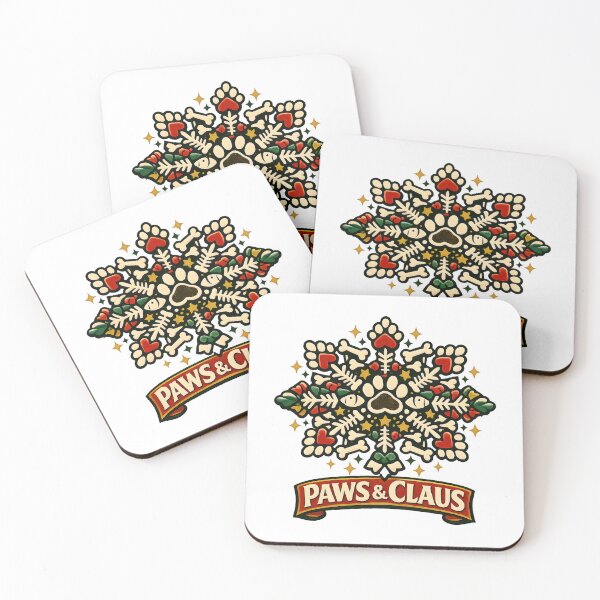Item preview, Paws & Claus Paw Print Snowflake Holiday Design designed and sold by KristenosNehk.