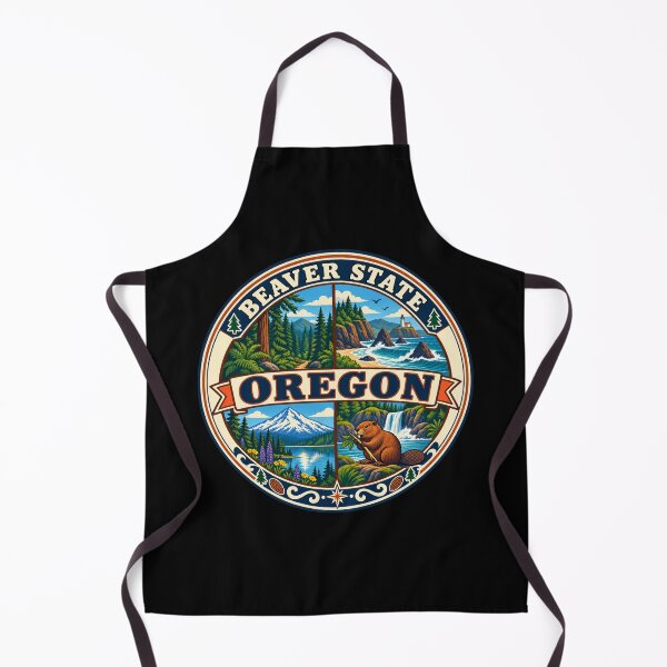 Item preview, Oregon Beaver State Pacific Northwest Nature Vintage Badge designed and sold by DreamLayerStudio.