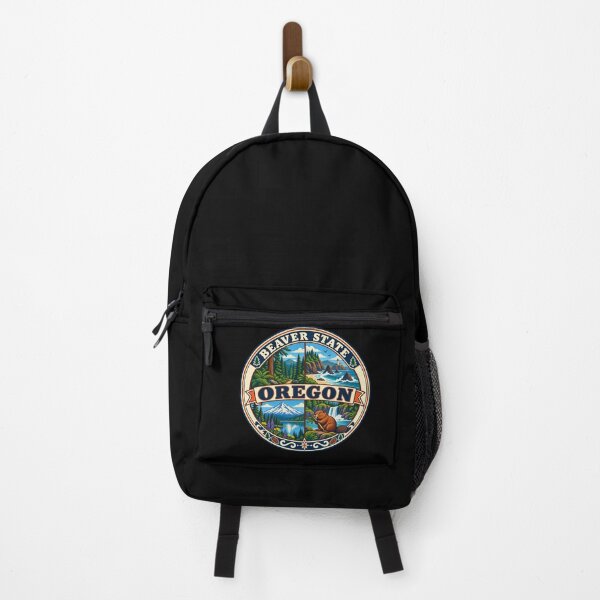 Item preview, Oregon Beaver State Pacific Northwest Nature Vintage Badge designed and sold by DreamLayerStudio.