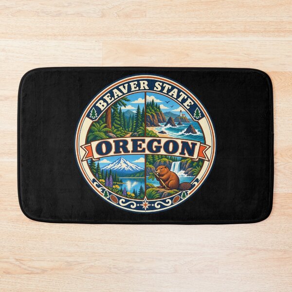 Item preview, Oregon Beaver State Pacific Northwest Nature Vintage Badge designed and sold by DreamLayerStudio.