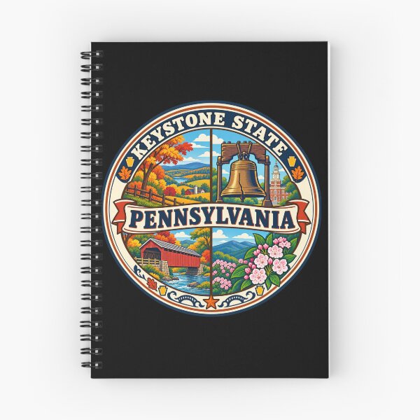 Item preview, Pennsylvania Keystone State Heritage Vintage Scenic Badge designed and sold by DreamLayerStudio.