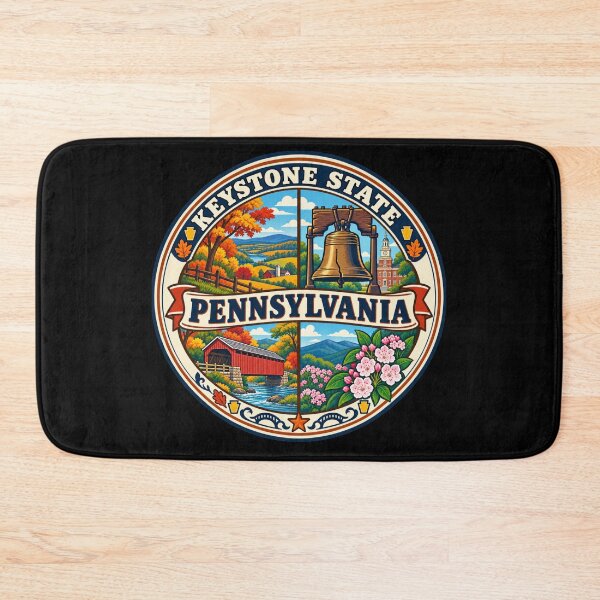 Item preview, Pennsylvania Keystone State Heritage Vintage Scenic Badge designed and sold by DreamLayerStudio.