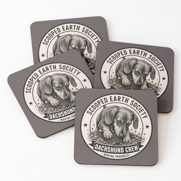 Item preview, Scooped Earth Society - Dachshund Crew - Making Progress/Funny Dachshund Dog Badge Logo  designed and sold by Halejo68.