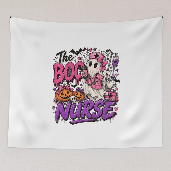 Item preview, The Boo Nurse Halloween Shirt | Funny Spooky Nurse Ghost Design designed and sold by ChloeCreativeSpace.