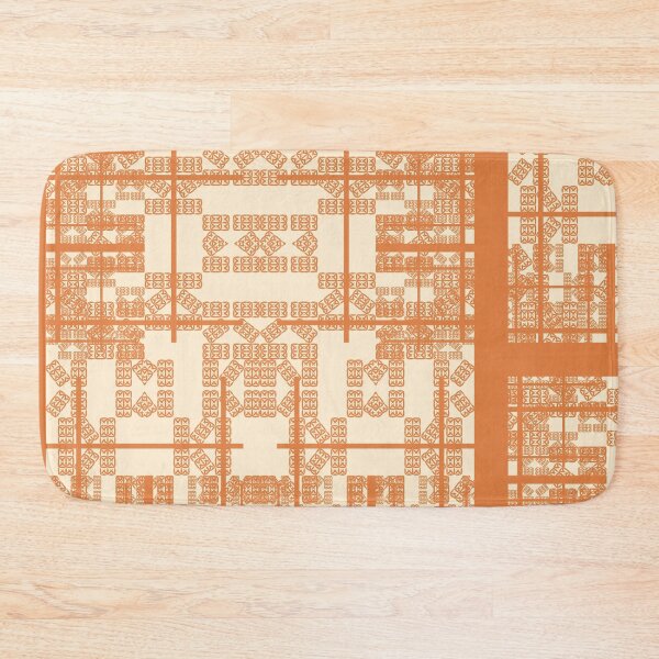 Item preview, Orange Geometric Matrix Seamless Pattern designed and sold by PoeticRecipeST.