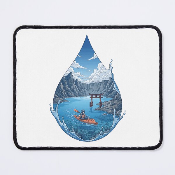 Item preview, Anime Kayaking Alpine Lake Torii Gate Water Drop Adventure Aesthetic designed and sold by Animer-art1.