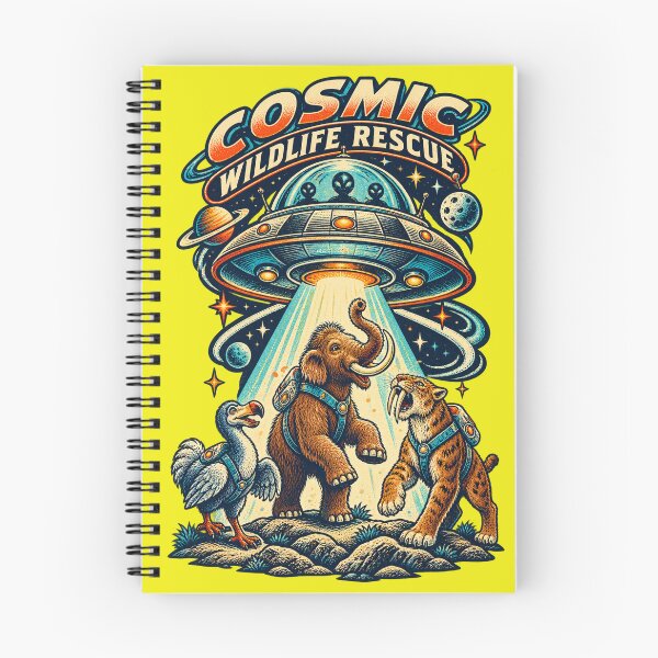Item preview, Cosmic Wildlife Rescue - Retro Alien UFO Abducting Extinct Animals designed and sold by SVox.