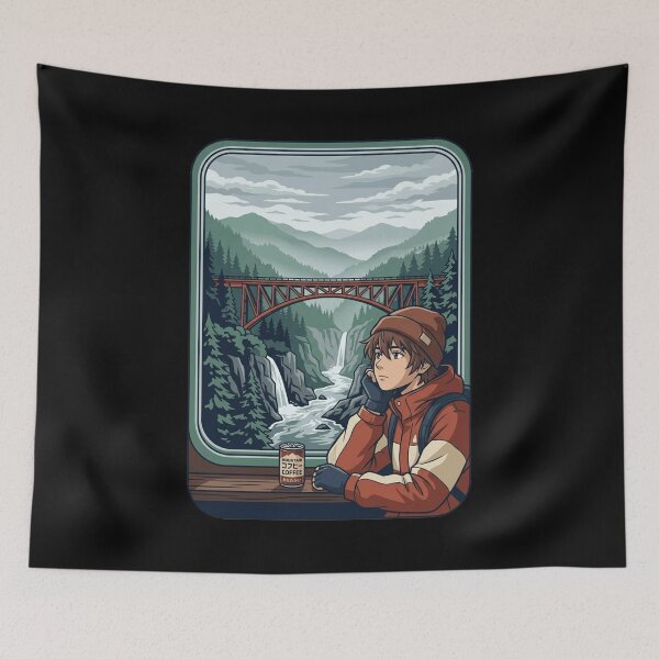 Item preview, Anime Train Journey Mountain Scenic Window Canned Coffee Aesthetic designed and sold by Animer-art1.