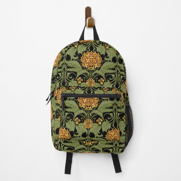 Item preview, Orange art nouveau hydrangea vines on black designed and sold by kobyakov.