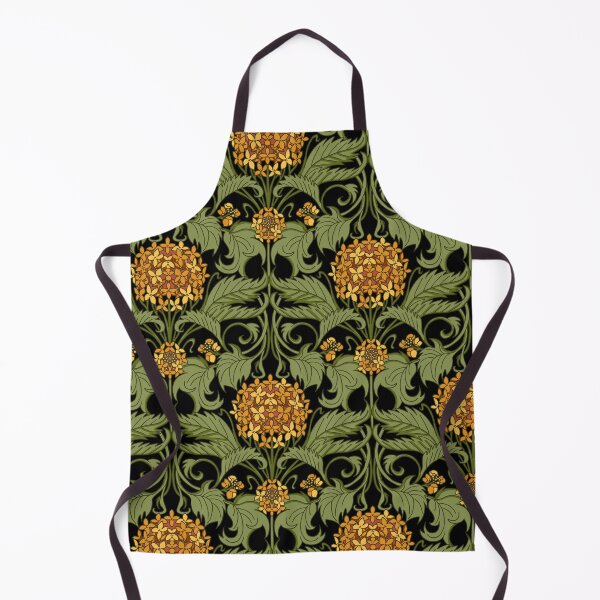 Item preview, Orange art nouveau hydrangea vines on black designed and sold by kobyakov.