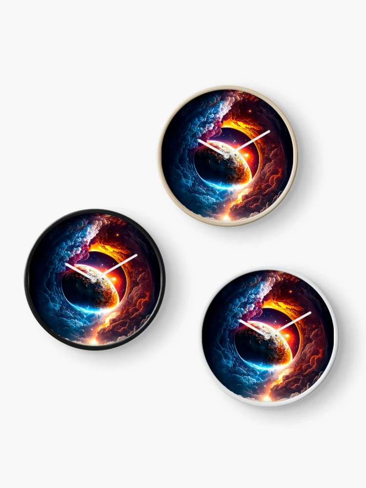 Thumbnail 3 of 4, Clock, Cosmic Rift designed and sold by ottomonro.