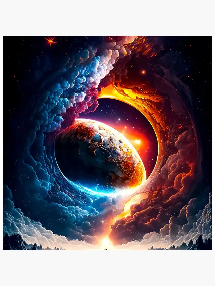 Thumbnail 4 of 4, Clock, Cosmic Rift designed and sold by ottomonro.