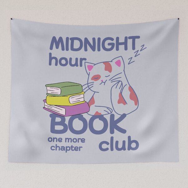Item preview, Cute Spotted Orange Cat Reading, Midnight Hour Book Club, Love Cats and Books, One More Chapter, Bookish designed and sold by Forevermore.