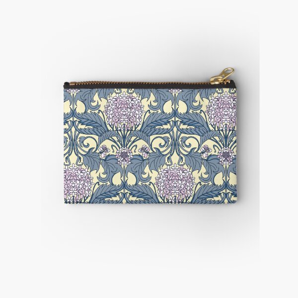 Item preview, pastel art nouveau hydrangea vines - pink and steel blue  designed and sold by kobyakov.