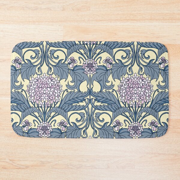 Item preview, pastel art nouveau hydrangea vines - pink and steel blue  designed and sold by kobyakov.