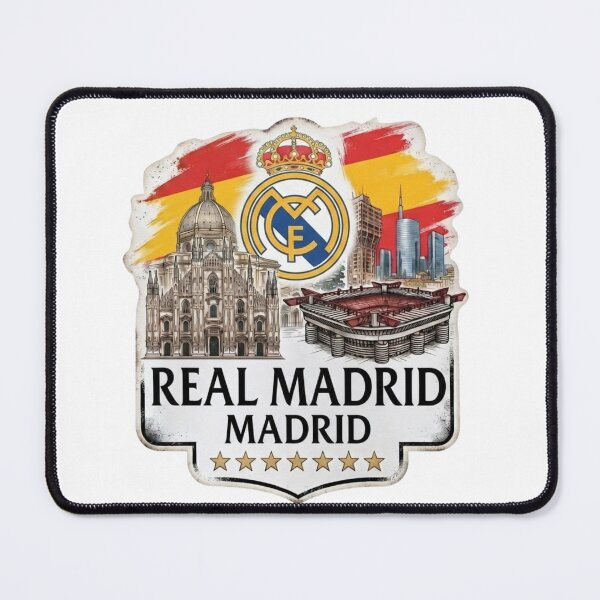 Item preview, Real Madrid Spain Flag Skyline Crest Art designed and sold by annaarthk.
