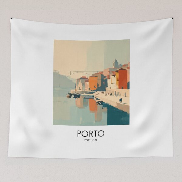 Item preview, Cartel de viaje vintage de Oporto, Portugal designed and sold by MarkedArtPrints.