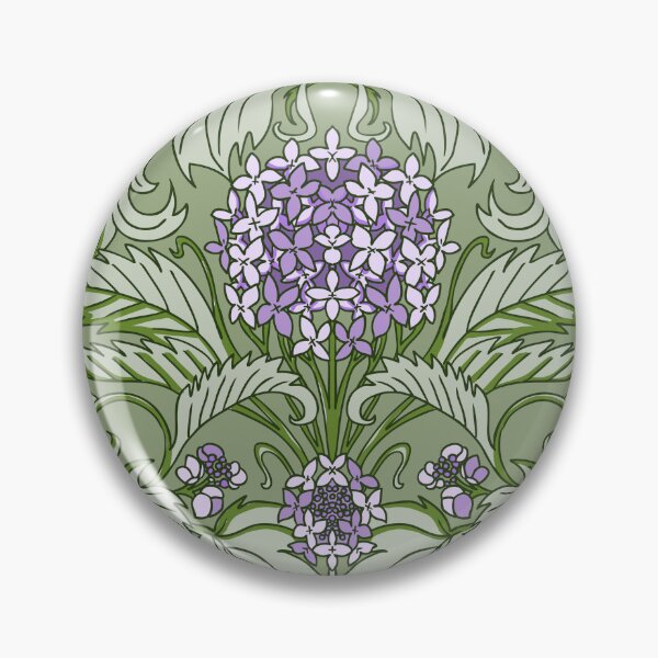Item preview, art nouveau hydrangea vines - violet and green designed and sold by kobyakov.