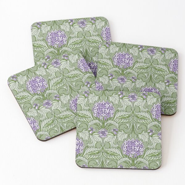 Item preview, art nouveau hydrangea vines - violet and green designed and sold by kobyakov.